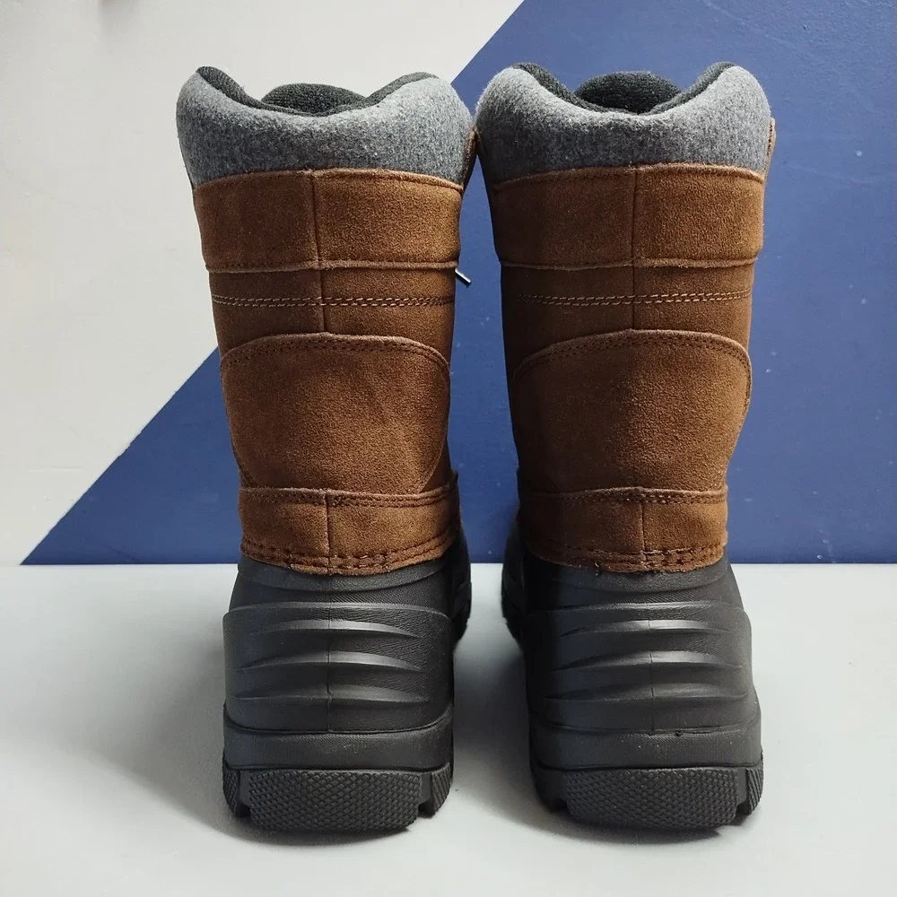 Northeast Outfitters Pac Winter Boots Mens 8 Brown Black Leather Water Resistant